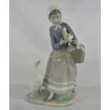 Lladro figure of a girl with ducklings a