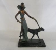 1920's figure of a lady with a panther