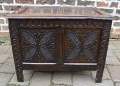 Small reproduction carved oak coffer