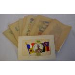 Various WWI silk postcards