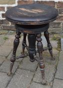 Adjustable Victorian piano stool with ir