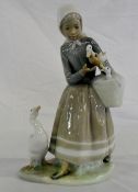 Lladro figurine of woman with geese