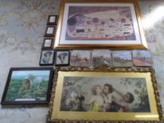Assorted prints inc Klimt