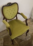 Late Victorian / Edwardian open armchair