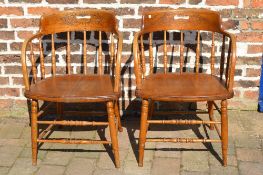 2 Elm captain/bentwood chairs