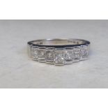 9ct white gold diamond ring in step desi