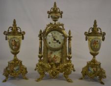 French style 20th century clock garnitur