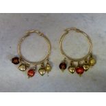 9ct gold hoop earrings with Murano glass