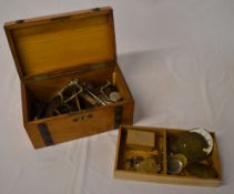 Wooden box of costume jewellery, watch s