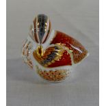 Royal Crown Derby teal duckling with gol