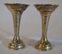 Pair of silver specimen vases, total wei