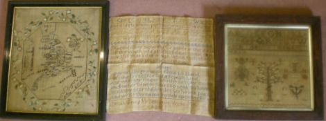 Framed 19th century sampler of England &