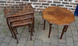 Mahogany occasional table (cut down) & a