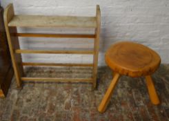 Shoe rack and a handcrafted stool