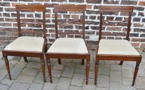 3 Georgian rail back drop seat chairs wi