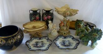 Various ceramics and silver plate (2 box