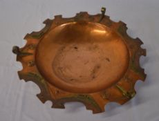 Large copper and brass dish