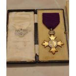 Cased OBE medal (Civil, Purple ribbon) H