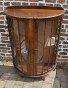 1930s bow fronted display cabinet