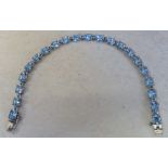 Swiss blue topaz sterling silver bracele