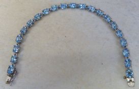 Swiss blue topaz sterling silver bracele