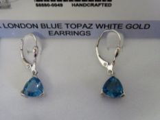 9ct white gold London blue topaz trillia