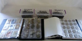 2 coin albums & various containers of fo