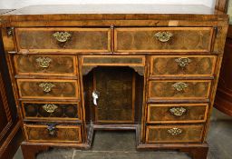 George II kneehole desk with fold over t