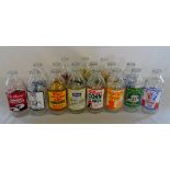 Various advertising milk bottles inc Blu