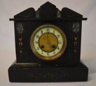 Victorian slate mantle clock, makers mar