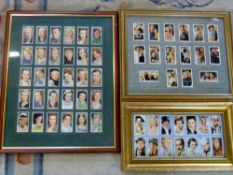 Framed cigarette cards relating to early