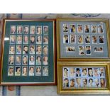 Framed cigarette cards relating to early