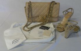Chanel leather quilted camel coloured ba