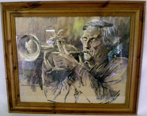 Pastel entitled 'Jazz man' by Dave Newbo