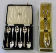 Cased set of 6 silver spoons Birmingham