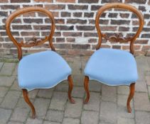 Pair of Victorian balloon back chairs