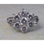 18ct yellow gold diamond cluster ring approx 1.25 ct size I