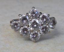 18ct yellow gold diamond cluster ring approx 1.25 ct size I