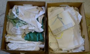 2 boxes of linen and fabrics