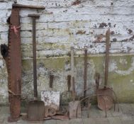 Various old agricultural tools