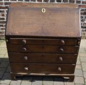 Georgian oak bureau with replacement kno