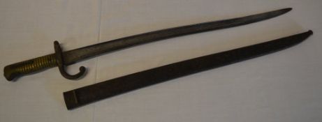 A French chassepot bayonet with scabbard