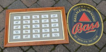 Bass enamel sign and framed players ciga