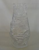 Large textured glass vase H 45 cm