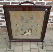 Victorian sampler fire screen dated 1881