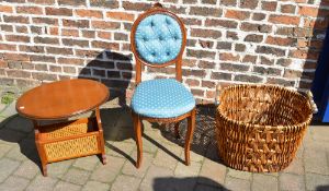 Log basket, small magazine rack & a padd