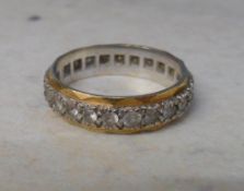 18ct gold eternity ring with non preciou