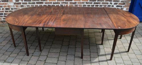 George III D ended walnut dining table -