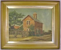 Framed oil on canvas of a Lincolnshire l