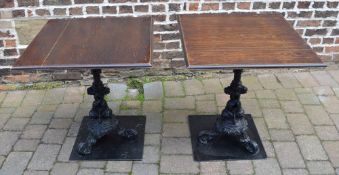 2 cast iron pub tables
